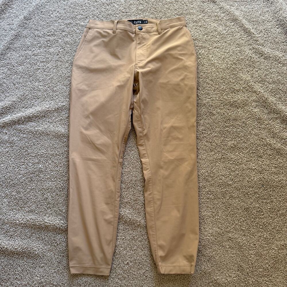 Cuts Clothing AO Jogger Mens Medium Tan Khaki Tapered Performance Pants Size M